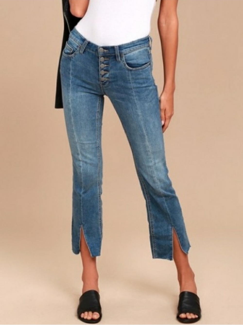 FREE PEOPLE BABY BELL BUTTON FRONT JEANS 29